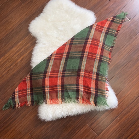 Pumpkin Patch Vintage Plaid Wool Scarf - Picture 4 of 7